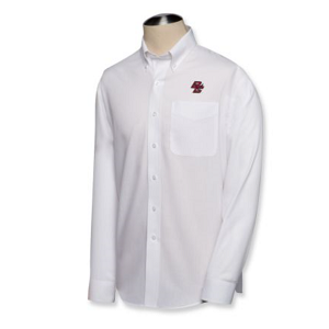 Boston College Eagles Men's LS Epic Easy Care Fine Twill Shirt - White